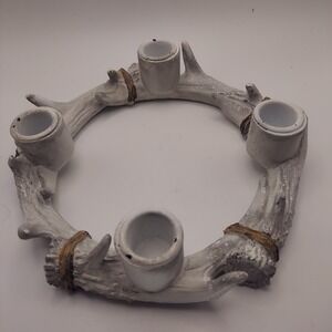 Rustic Antler Candle Holder Ring 4 Candle Woodland Rustic